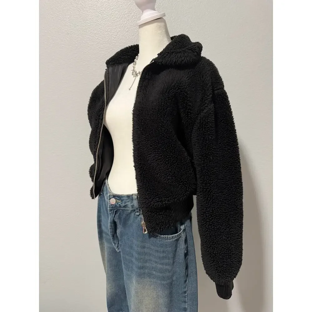 Nasty Gal Fleece Bomber Jacket - Picture 2 of 6